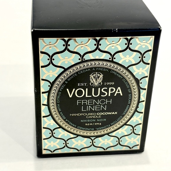 Voluspa French Linen Candle in Black Jar 270 g - Picture 4 of 5
